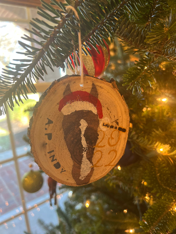 One-of-a-Kind Hand painted Wooden Ornament (A.P. Indy)